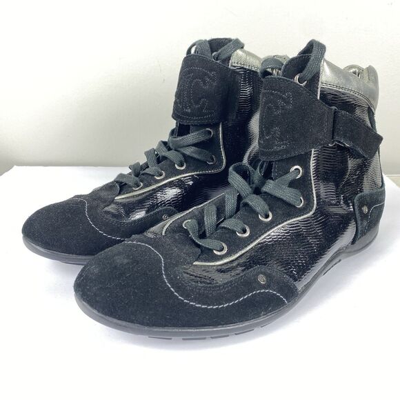 Just Cavalli Mens Boxer Sneaker Boots Sz 9 / 42 EU Y2K High Top Lace Up Shoes - Picture 1 of 10